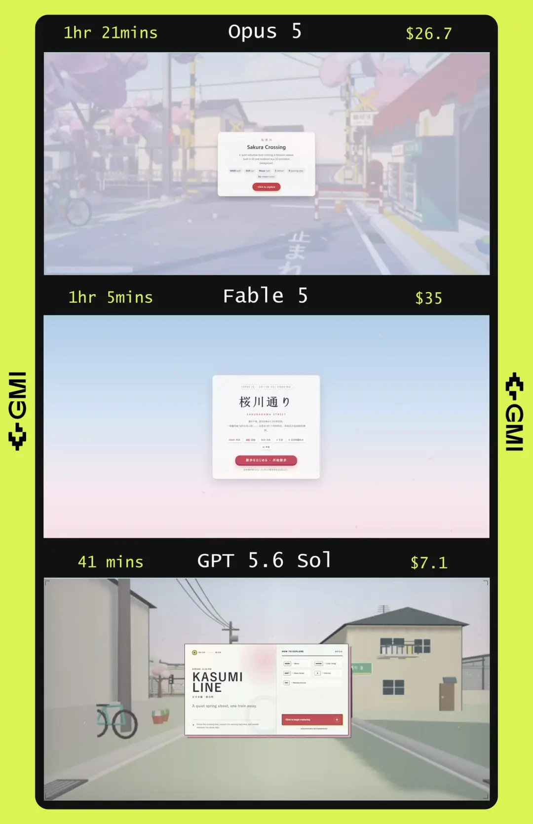 Still from Explorable anime-style Japanese street (Fable 5 vs Opus 5 vs GPT 5.6 Sol)